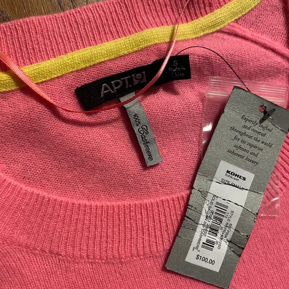 NWT🌸Apt. 9 pink long sleeve cashmere sweater Sz S - Picture 4 of 4